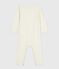 Body jambes longues bébé en laine et coton ECRU 08163
