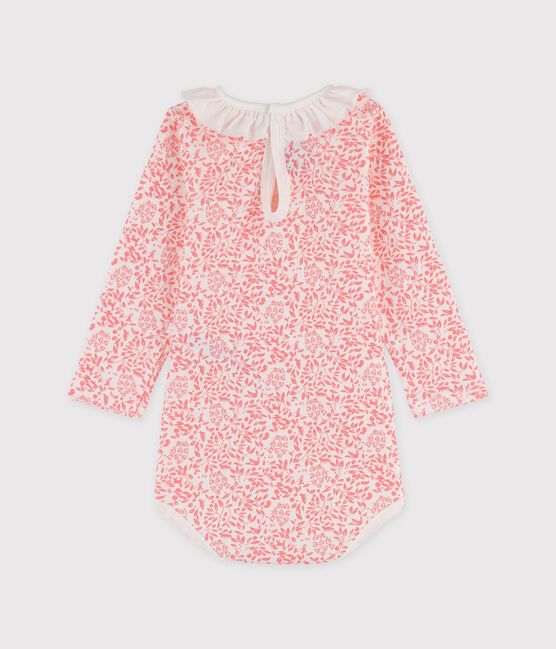 Body manches longues en coton bébé. blanc MARSHMALLOW/rose GRETEL