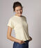 T-shirt en coton/lin uni Femme blanc MARSHMALLOW
