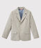 Veste garçon en toile rayée gris MINERAI/blanc LAIT