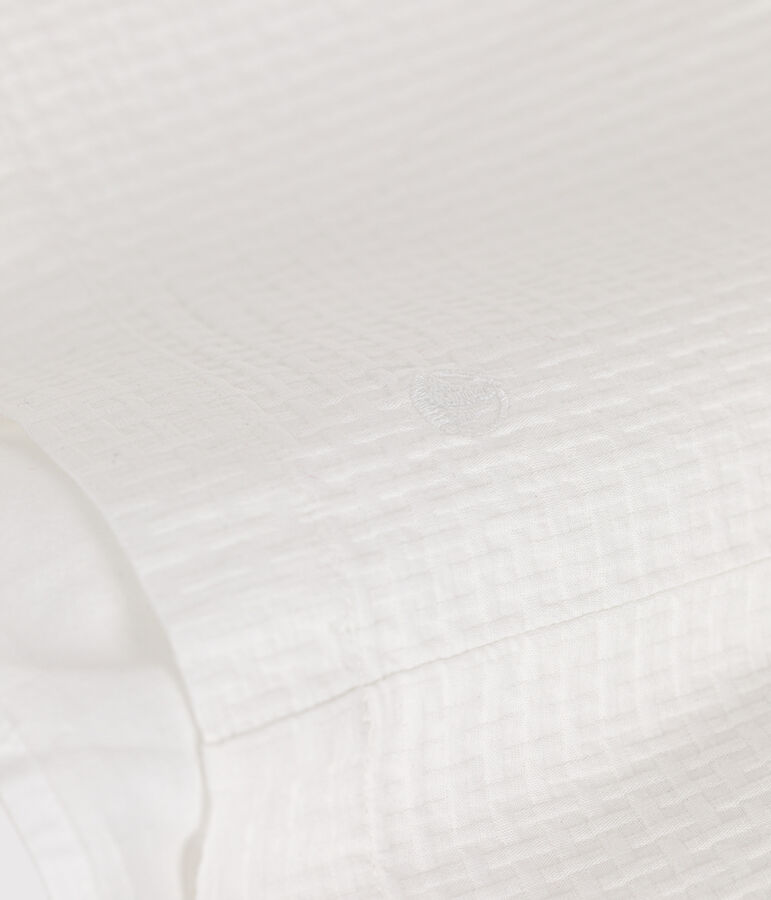 Robe sans manche en coton fa&ccedil;onn&eacute; enfant fille blanc