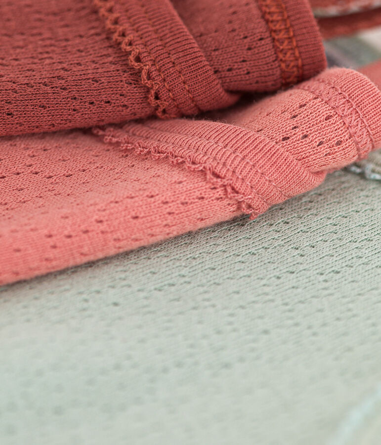 Lot de 3 chemises &agrave; bretelles unies ajour&eacute;es petite fille en coton multicouleur