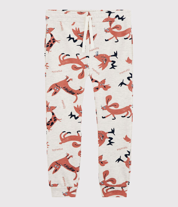 Pantalon de jogging en molleton enfant fille beige/multicouleur