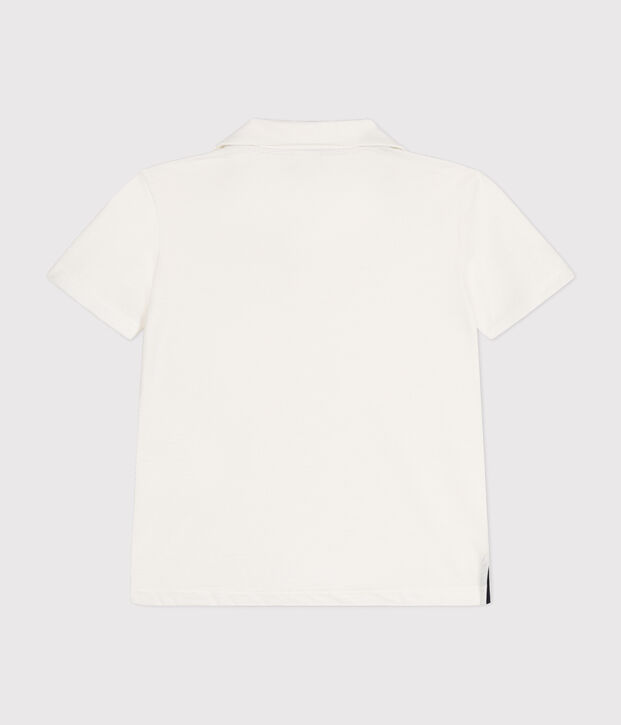 Polo manches courtes en coton enfant gar&ccedil;on blanc