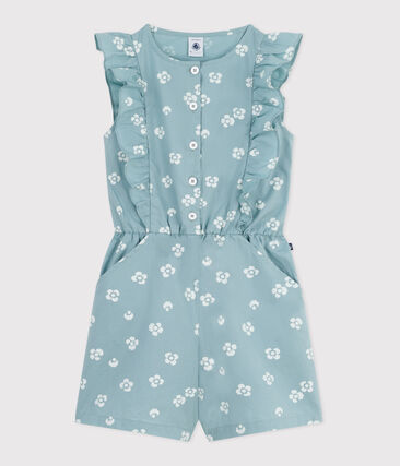 Combinaison enfant en coton sans manche fleurie