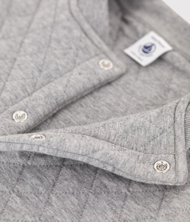 Cardigan en tubique matelass&eacute; enfant gar&ccedil;on gris