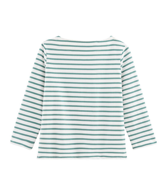 Marinière femme blanc MARSHMALLOW/bleu BRUT