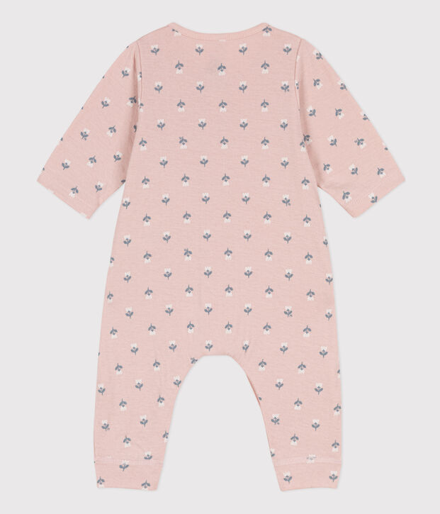 Combinaison longue en tubique b&eacute;b&eacute; rose/multicouleur