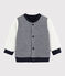 Cardigan réversible bébé garçon bleu SMOKING/blanc MARSHMALLOW