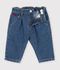 Pantalon b&eacute;b&eacute; en denim uni et broderie c&oelig;ur bleu