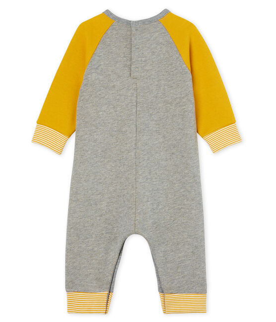 Combinaison longue bébé garçon en molleton gris SUBWAY/jaune BOUDOR