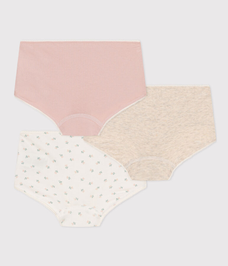 Lot de 3 shorties en coton et &eacute;lasthanne enfant multicouleur