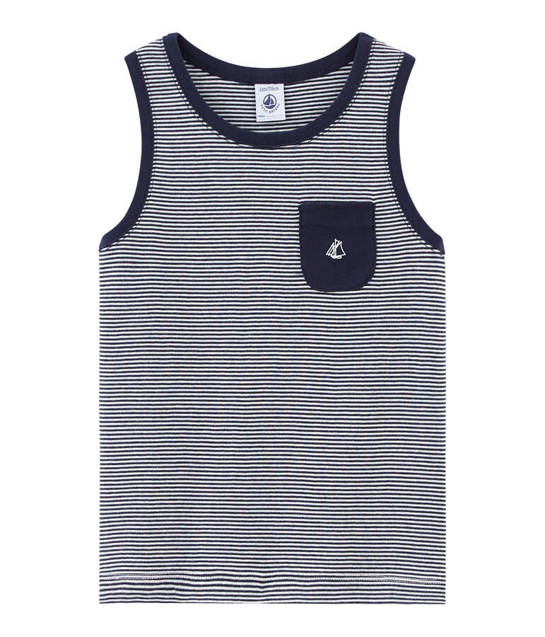 D&eacute;bardeur enfant gar&ccedil;on bleu/blanc