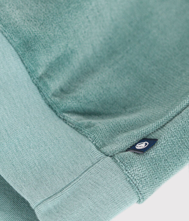 Sweatshirt en bouclette velours unie enfant fille vert