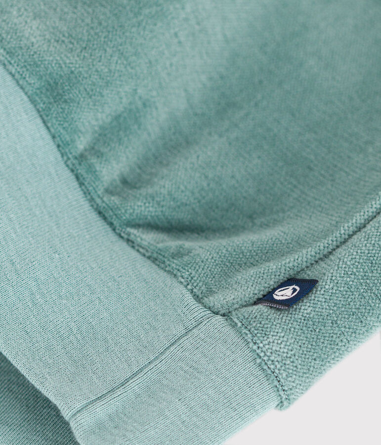 Sweatshirt en bouclette velours unie enfant fille vert BRUT