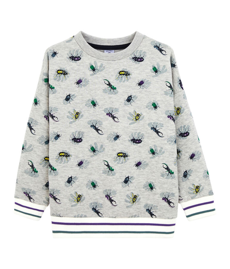 Sweat shirt enfant gar&ccedil;on gris BELUGA/blanc MULTICO