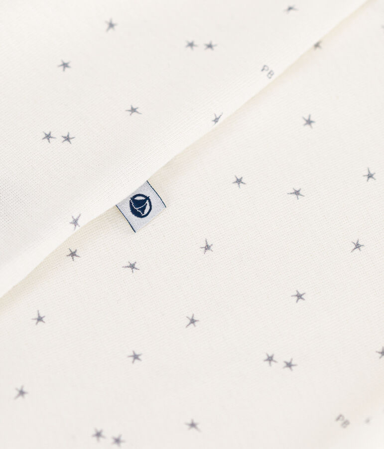 Pyjama en coton b&eacute;b&eacute; blanc/gris