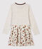 Robe manches longues en coton  enfant fille beige MONTELIMAR/blanc MULTICO