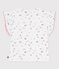 Tee-shirt enfant manches courtes en coton imprim&eacute; fleurs blanc MARSHMALLOW/blanc MULTICO