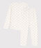 Pyjama palmiers en coton petite fille blanc MARSHMALLOW/blanc MULTICO