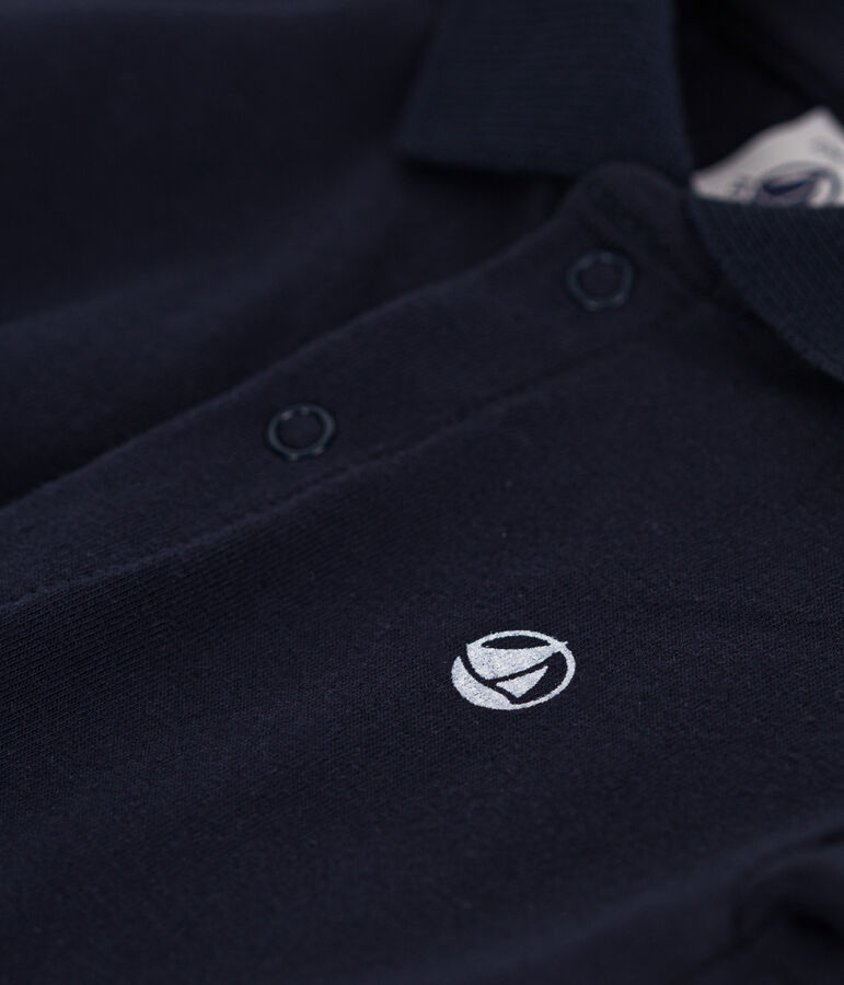 Polo manches courtes en coton b&eacute;b&eacute; bleu SMOKING