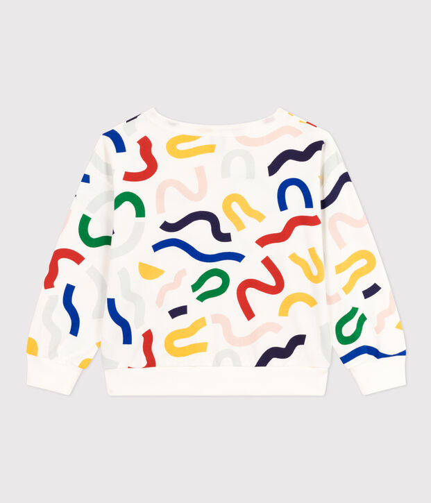 Sweatshirt imprim&eacute; en molleton l&eacute;ger enfant gar&ccedil;on blanc/multicouleur