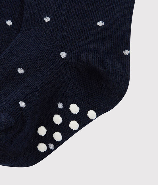 Chaussettes hautes bébé fille bleu SMOKING/blanc MARSHMALLOW
