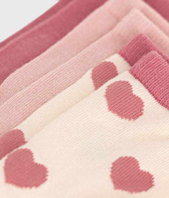 3 paires de chaussettes en coton cœurs enfant variante 1