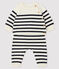 Ensemble 2 pièces à rayures bébé en tricot blanc MARSHMALLOW/bleu SMOKING