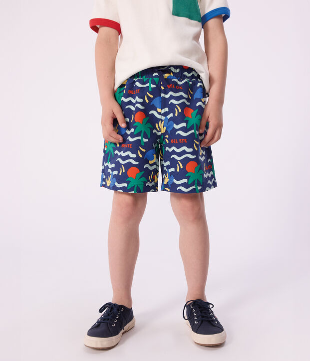 Short de bain enfant imprim&eacute; bleu/multicouleur