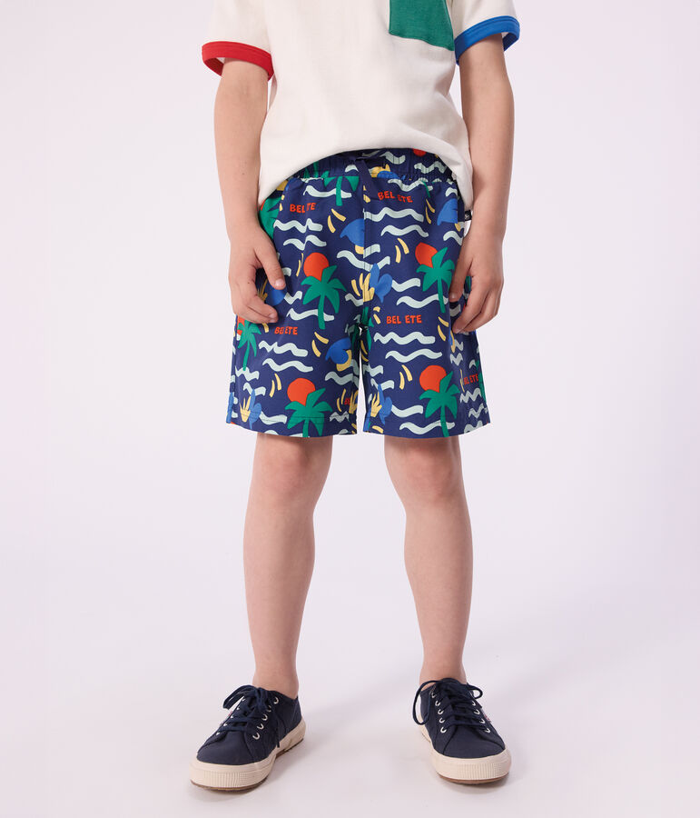 Short de bain enfant imprim&eacute; bleu/multicouleur
