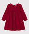 Robe manches longues en velours uni enfant fille rouge CORRIDA
