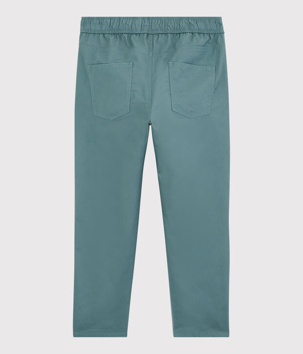 Pantalon regular en serge de coton enfant gar&ccedil;on vert