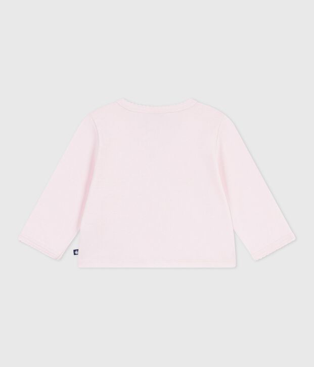 Cardigan b&eacute;b&eacute; en coton uni rose clair