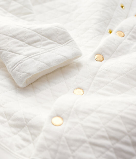 Cardigan en tubique matelassé Femme blanc MARSHMALLOW