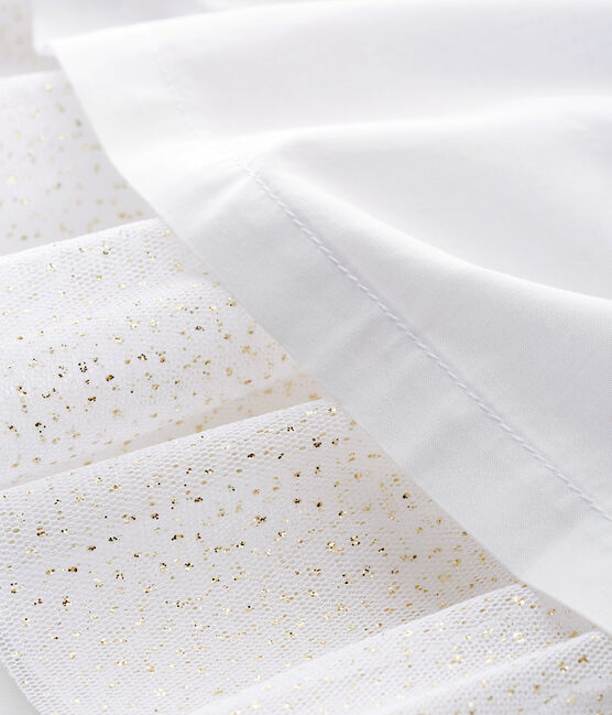 Robe manches courtes de cérémonie bébé fille blanc ECUME