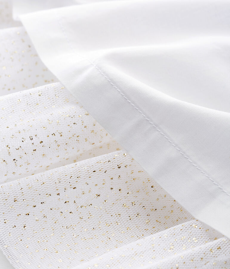 Robe manches courtes de c&eacute;r&eacute;monie b&eacute;b&eacute; fille blanc