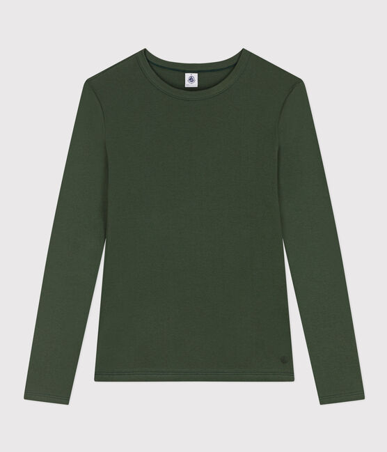 Tee-shirt L'ICONIQUE col rond en coton Femme vert AVORIAZ