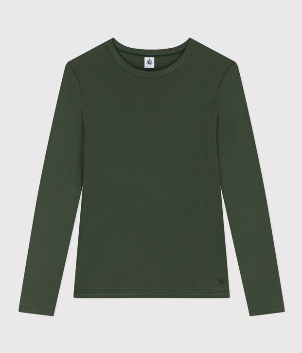 Tee-shirt L'ICONIQUE col rond en coton Femme vert