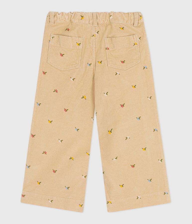 Pantalon enfant en velours &agrave; motifs beige CAJOU/ MULTICO