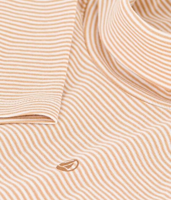 Sous-pull rayé en coton enfant fille / garçon TOURONE/ MARSHMALLOW