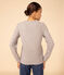 Tee-shirt LE DROIT col rond en coton Femme gris CHATON CHINE