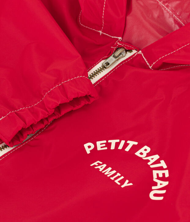Coupe-vent, mati&egrave;re recycl&eacute;e enfant fille/gar&ccedil;on rouge