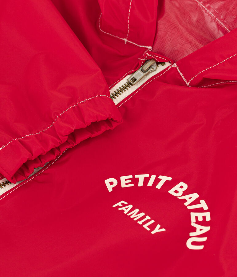 Coupe-vent, mati&egrave;re recycl&eacute;e enfant fille/gar&ccedil;on rouge PEPS