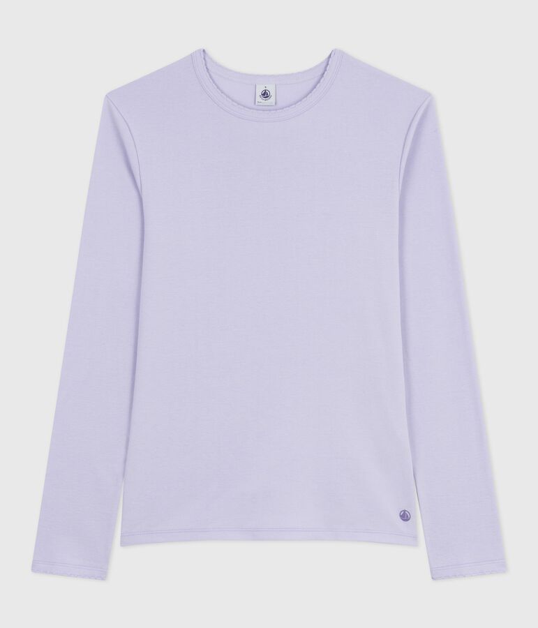 Tee-shirt femme l'iconique cocotte en coton manches longues violet PARME