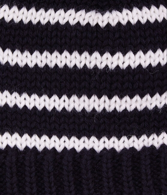 Bonnet en laine melangée bleu SMOKING/blanc MARSHMALLOW