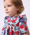 Robe b&eacute;b&eacute; en coton manches courtes et son bloomer imprim&eacute;s fleurs blanc/multicouleur
