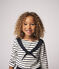 Tee-shirt manches longues en jersey enfant fille blanc MARSHMALLOW/bleu SMOKING