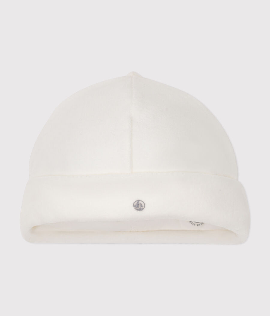 Bonnet naissance bébé en velours uni (Petit Bateau) - Couverture