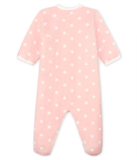 Surpyjama bébé fille en polaire rose MINOIS/blanc MARSHMALLOW